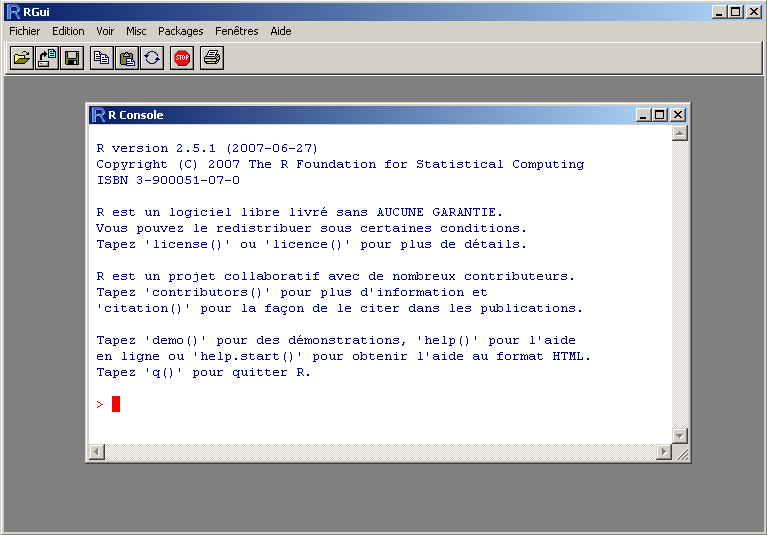 Interface de R sous Windows